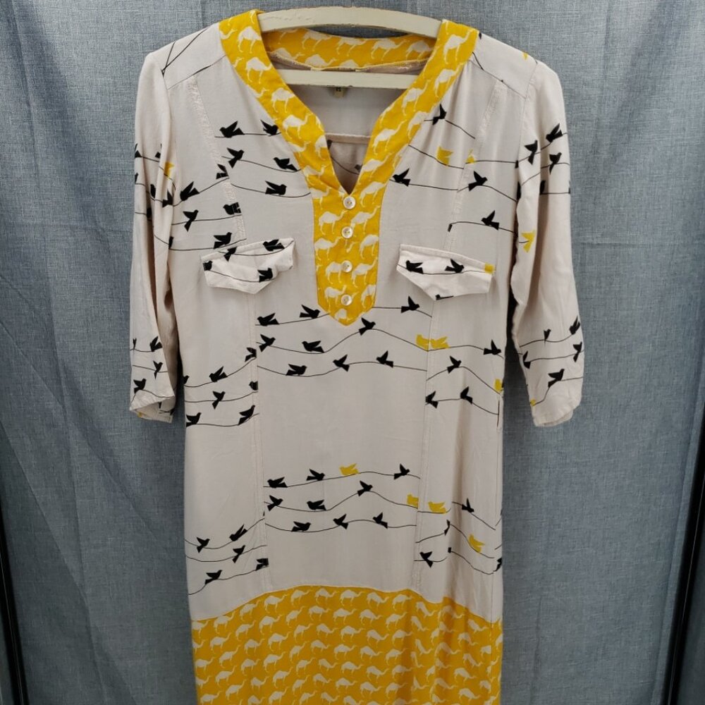 Beachy Art to Wear Global Desi XS Dress Coverup Lightweight Sheer Animal Print